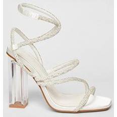 White Heeled Sandals Quiz White Bridal Clear Heel Sandal - White