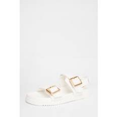 Quiz Wide Fit Double Strap Sandals - White