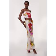 Karen Millen Suits Karen Millen Floral Viscose Satin Woven Top And Skirt Set - Floral