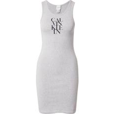 Calvin Klein Dame Kjoler Calvin Klein Logo Graphic Ribbed Tank Dress - Grey