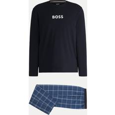 Herre - Hvid Pyjamasser BOSS Easy Long Night Set - Blue