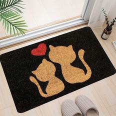Polyester Entrance Mats Temu Whisker Cat Silhouette Doormat 1pc