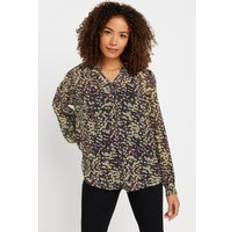 Leather Blouses M&Co Tie Neck Blouse - Brown