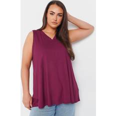 Yours Ribbed Vest Top - Dark Pink