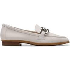 Clarks Low Shoes Clarks Sarafyna Iris Off White Leather Loafers - 4-Standard Fit