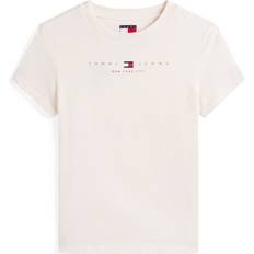 Tommy Hilfiger Dam T-shirts Tommy Hilfiger Linear Logo Slim T-Shirt - Off White