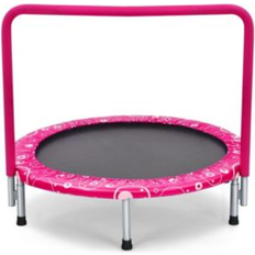 Trampolines KUYOTQ 36 Inch Kids Trampoline Mini Rebounder with Full Covered Handrail Pink