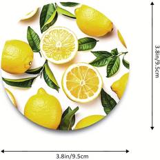 Temu 6 Pcs Set Yellow Wooden Coasters 3.8 x 3.8 Inches Coaster