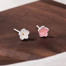 Temu 925 Silver Stud Earrings - Silver