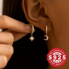 Temu S925 Sterling Silver Dangle Earrings - Bohemian