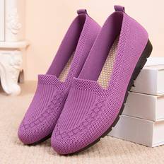Low Shoes Temu Knitted Solid Color Loafers - Lightweight