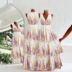 Shein Plus-Size Dam Elegant Lång Sommarklänning - Multifärgad