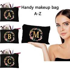 Polyester Cosmetic Bags Shein Letter A-Z Flower Print Makeup Bag - Wallet Name