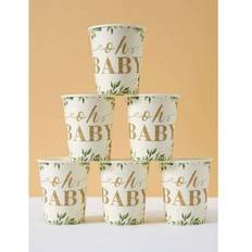 Green Paper Cups Shein Disposable Paper Cups 10pcs Green Plant Themed