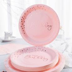 Shein Disposable Dinner Plates 10 Pcs 7/9 Inch Pink And Rose Gold