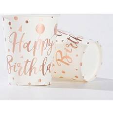Rose Gold Paper Cups Shein Happy Birthday Paper Cups 10/25pcs