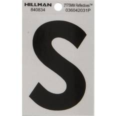 Facade Numbers Hillman 3 in Reflective Black Mylar Self-Adhesive Letter S 1 pc Pack of 6