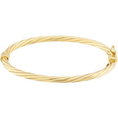 Gold Bracelets T.H.Baker Twist Oval Baby Bangle - Gold