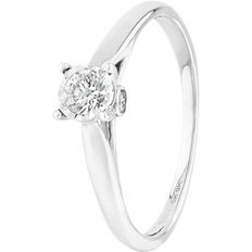 Pure Brilliance Bridge Accent Solitaire Ring 0.25ct - White Gold/Diamonds