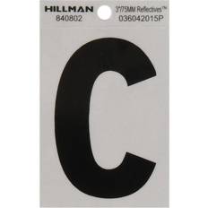 Facade Numbers Hillman 3 in Reflective Black Mylar Self-Adhesive Letter C 1 pc Pack of 6