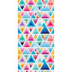 Triangle Shapes Shower Cabin Multicolour Självhäftande film