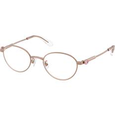 Glasögon & Läsglasögon Swarovski Kvinna SK1028TD 4014 Optiska Bågar Titan Guld Transparent Rund Normal