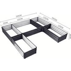 Temu Extra Large 5-Section Galvanized Steel Raised Garden Bed 96 x 95 x 12