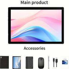 Tablets Temu Qddq Android 13 Tablet 2-in-1 10.1 inch With Keyboard