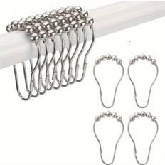 Shower Curtain Hooks Temu Metal Shower Curtain Hooks Set Of 12 Nickel