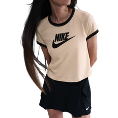 Nike Women's Sportswear Short-Sleeve Ringer T-Shirt - Brown