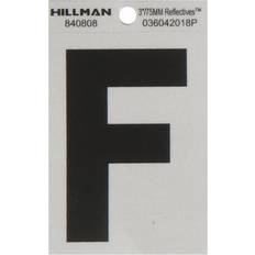 Facade Numbers Hillman 3 in Reflective Black Mylar Self-Adhesive Letter F 1 pc Pack of 6