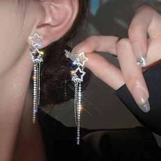 Shein Rhinestone Star Decor Drop Earrings