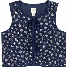 Blommiga Ytterkläder Joanie Giselle Ditsy Floral Print Quilted Tie Front Gilet - Navy