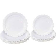 Disposable Plates Shein White Paper Plates 9 Inch 7 Inch White Scalloped 10pcs