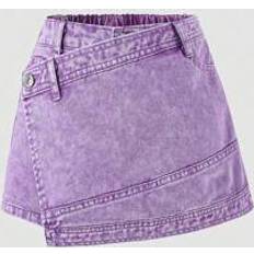 Shein Tween Girl Y2K Hot Girls Street Purple Stone Wash Two In One Denim Skort With Flat Pockets