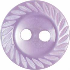 Yarn & Needlework Supplies Hemline Round Shirt Buttons Lilac Pack of 17