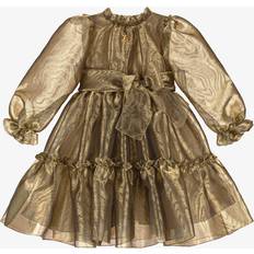 Dolce & Gabbana Girls Gold Organza Dress Gold