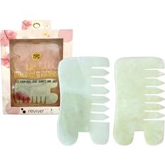Skincare Tools Vysn Revive 2 Piece Jade & Rose Quartz Gua Sha Combs