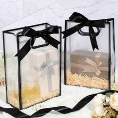 Plastic Gift Bags Shein Clear Plastic Gift Bags 2pcs With Die-Cut Handles