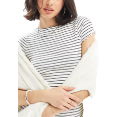 New Look Women T-shirts New Look Stripe Babylock T-shirt - White