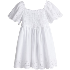 H&M Flicka Vit Bomullsklänning med broderie anglaise
