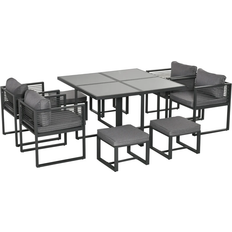 Aluminium Patio Dining Sets OutSunny 84B-657 Grey Patio Dining Set, 1 Table incl. 4 Chairs