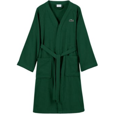 Robes Lacoste Home Logo Patch 100% Cotton Pique Bath Robe - Eden