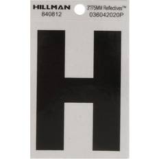 Facade Numbers Hillman 3 in Reflective Black Mylar Self-Adhesive Letter H 1 pc Pack of 6