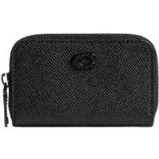 Coach Small Zip Around Card Case - Crossgrain Leather/Black