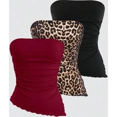 Shein Damen Y2K Sexy Gerüschter Asymmetrischer Saum Tube Top