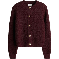 H&M Textured Knit Cardigan - Burgundy