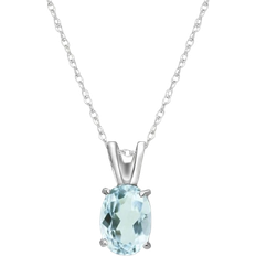 Akvamarin Halsband QP Jewellers Barcelona Pendant Necklace - White Gold/Aquamarine
