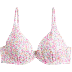 Bikini Tops Hollister Ribbed Plunge Underwire Bikini Top - Light Pink Floral