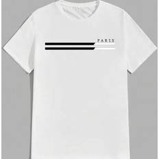 Shein Överdelar Shein Herrmode Levande Kalifornien Grafiskt Tryck T-shirt - Vitt